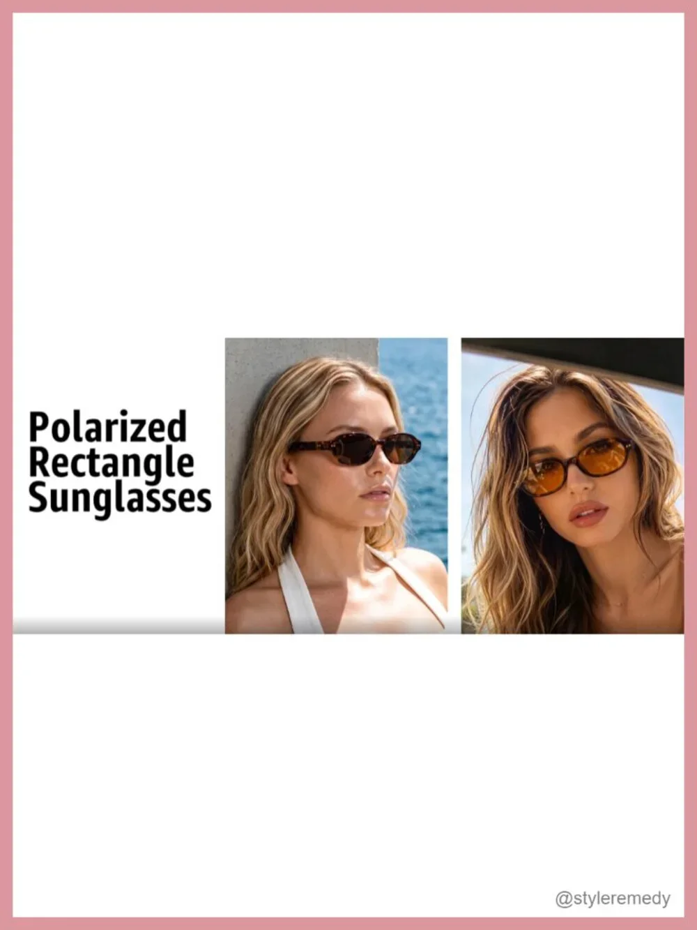 Retro Rectangular Polarized Sunglasses UV400 Y2K 90s Slim Fit Unisex